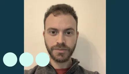 Selfie of a man with dark hair and facial hair 