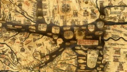 Detailed image of the Hereford Mappa Mundi.