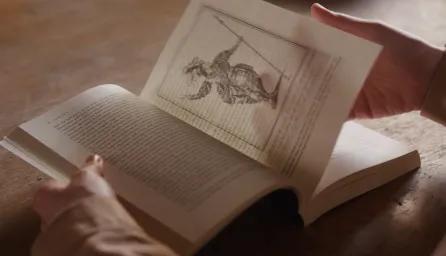 Scrolling through art history book
