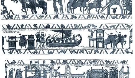 The Bayeux Tapestry is 70 metres long and 50 centimetres tall that depicts the events leading up to the Norman Conquest of England in 1066, led by William, Duke of Normandy challenging Harold II, King of England, and culminating in the Battle of Hasting.