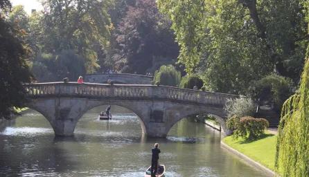 River Cam in summer with punt