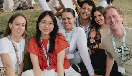 A group of students enjoying a summer programme event
