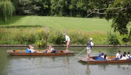 Two punts on the River Cam.