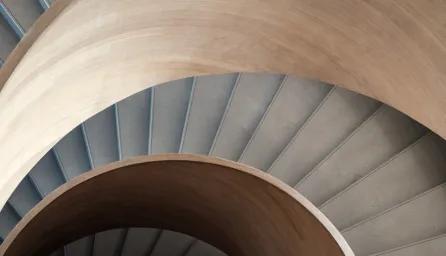 winding staircase from birds eye view