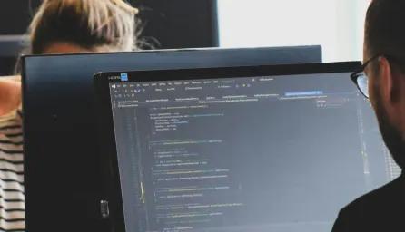man looking at computer screen