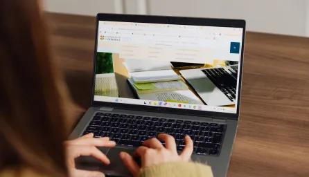 Person looking at the PACE website on a laptop