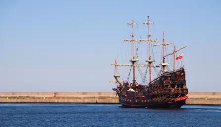 Pirate ship in a sea
