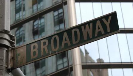 iconic Broadway street sign in New York City, USA