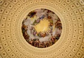 circular image of a renaissance ceiling