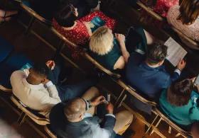 People sat in rows at an event