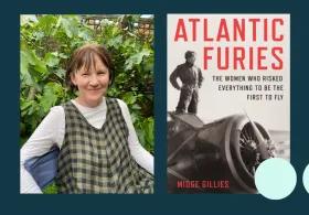 Event creative with Midge and her book cover