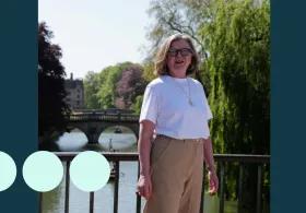 Woman stood on Cambridge bridge 