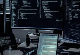 computers and data on screens 