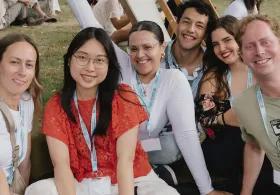 A group of students enjoying a summer programme event