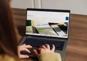 Person looking at the PACE website on a laptop