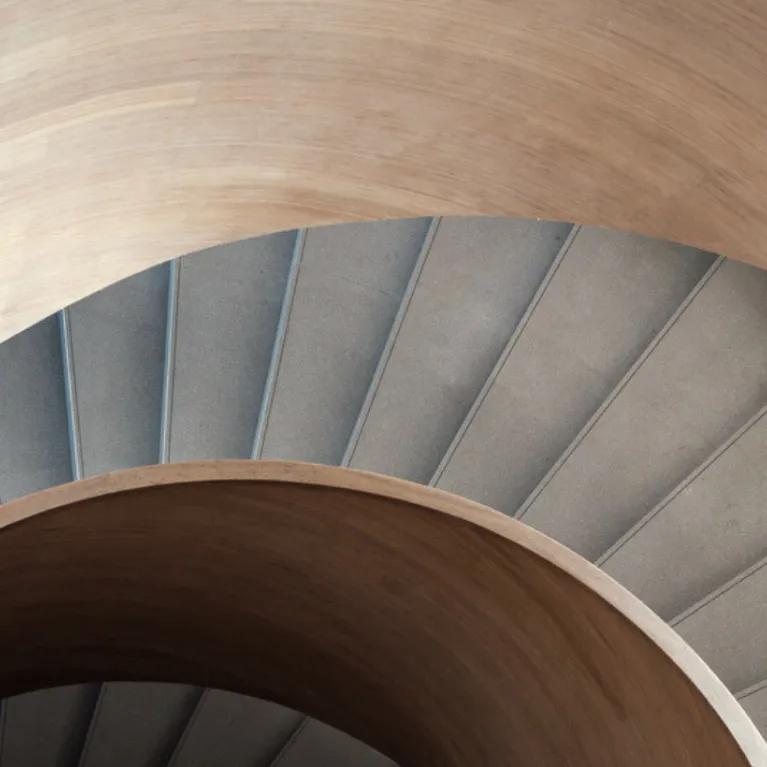 winding staircase from birds eye view