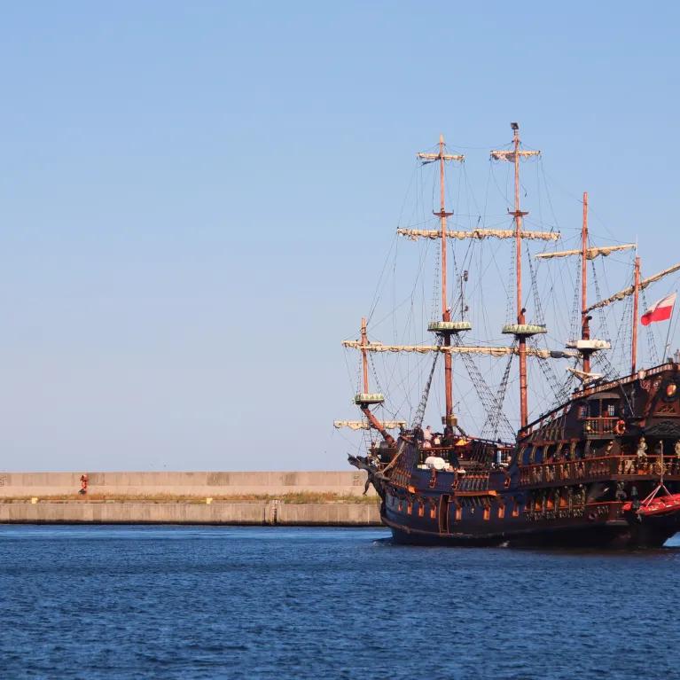 Pirate ship in a sea