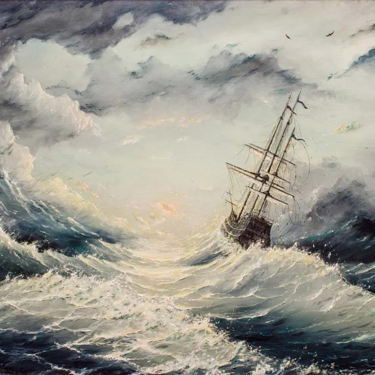 Picture struggle with the elements colors on canvas