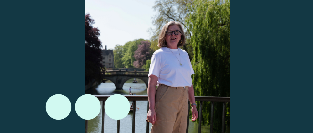 Woman stood on Cambridge bridge 